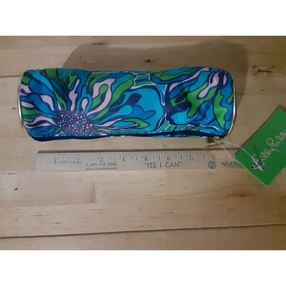 NWT Lilly Pulitzer GWP Pencil Pouch Holder Bag Case Bright Navy Dress Rehearsal - Picture 5 of 5